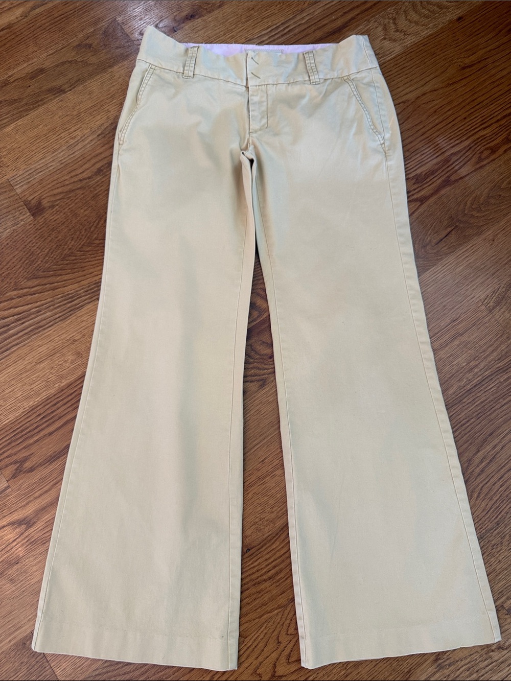 Vintage Y2K American Eagle Low Rise Khaki Flare Pants 6 Petite